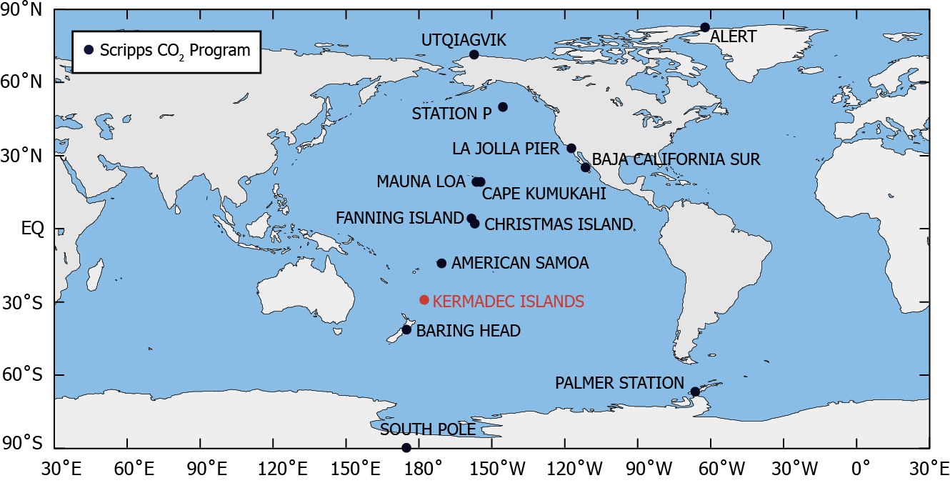 Map of Kermadec Islands, Raoul Island