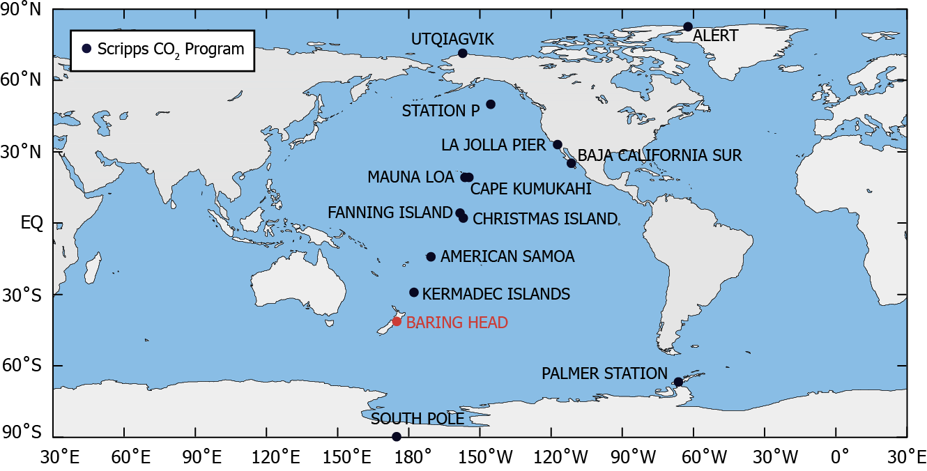 Map of Baring Head, New Zealand